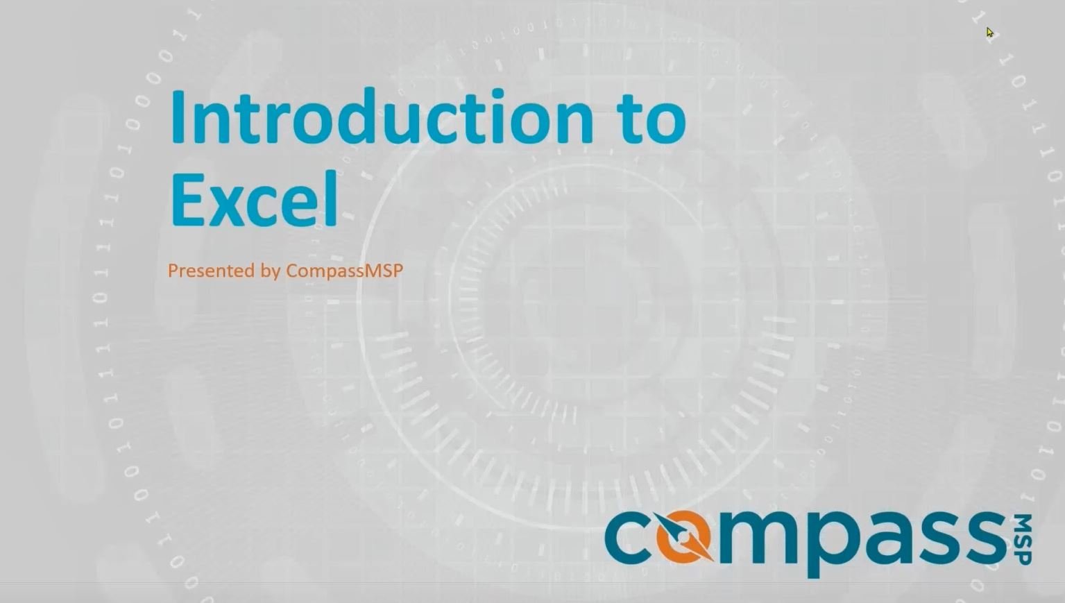 CompassMSP Presents: Excel 101 - webinar